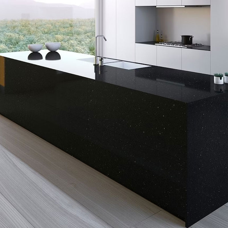 Plan de travail en Quartz Silestone Black Stellar